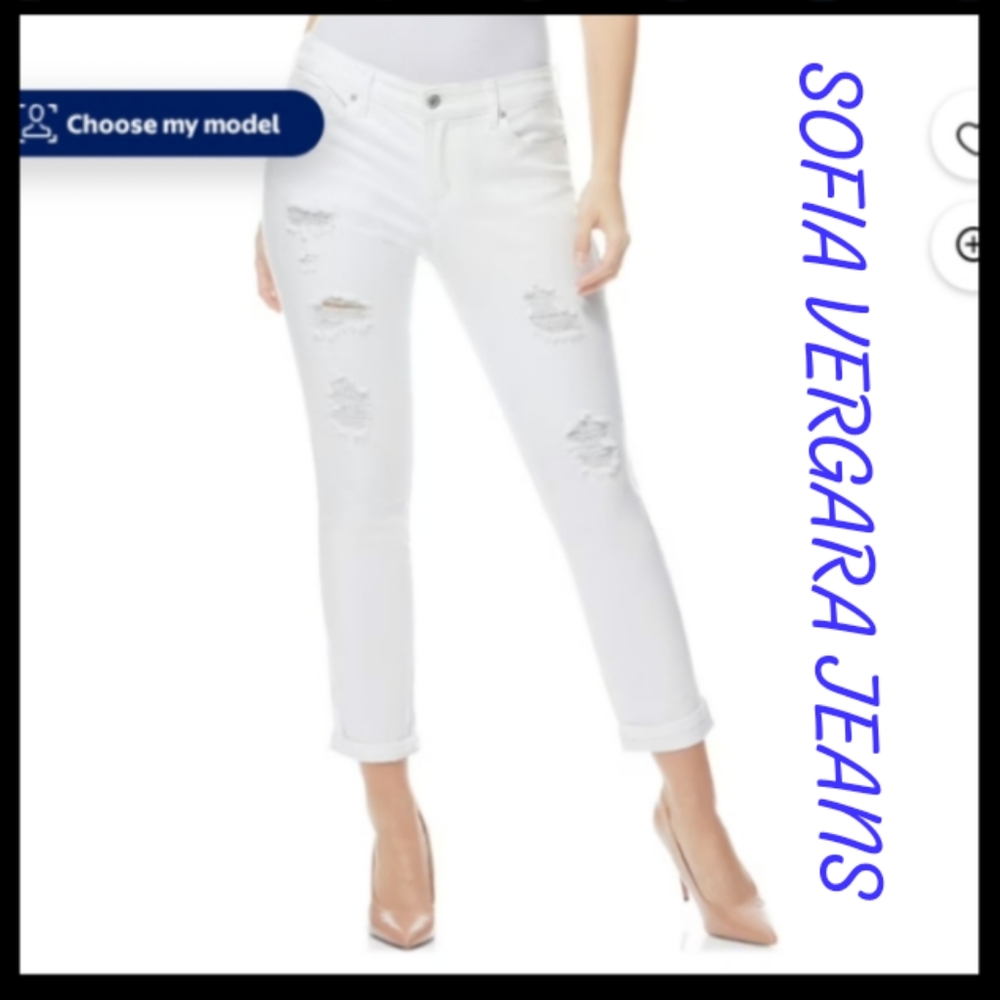 SOFIA JEANS BY SOFIA VERGARA WOMEN'S DISTRESSED JEANS SIZE 16